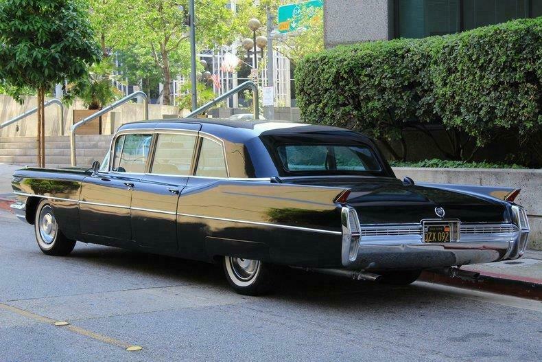 shiny 1964 Cadillac Fleetwood 75 series limousine