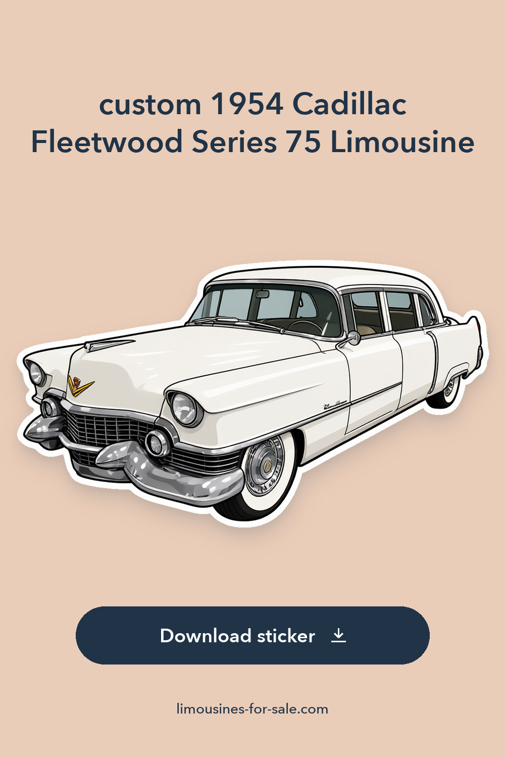 custom 1954 Cadillac Fleetwood Series 75 Limousine sticker preview