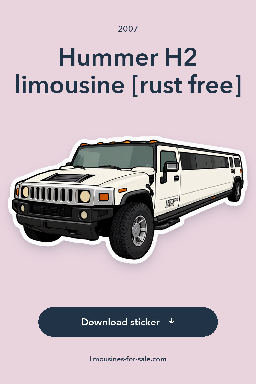2007 Hummer H2 limousine [rust free] sticker preview